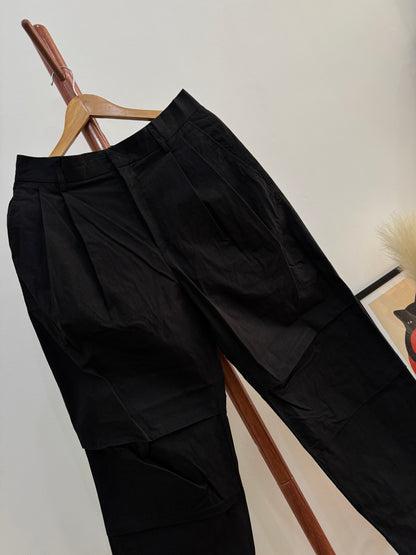 Black ‘FABRÉGAT’ Baggy Pleated Parachute Style Trouser