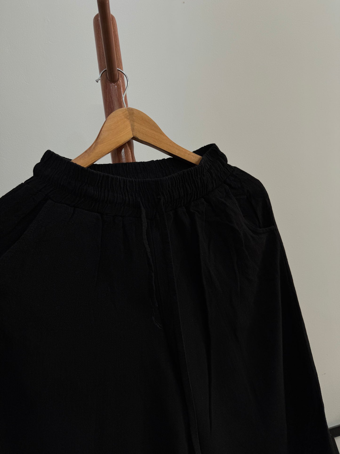 Black Linen Wide Leg Unisex Trouser