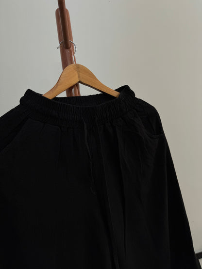 Black Linen Wide Leg Unisex Trouser