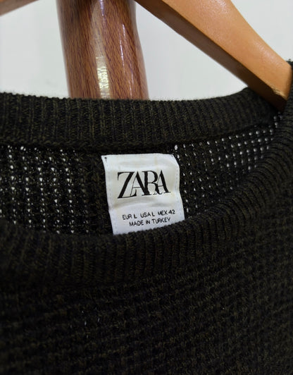 Dark Green 'Zara' Box Knit Sweater