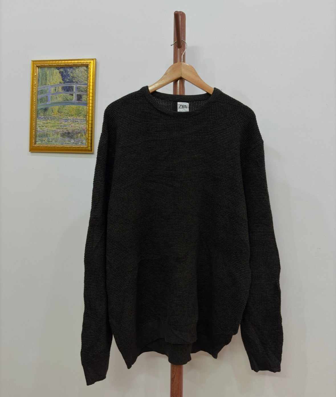 Dark Green 'Zara' Box Knit Sweater