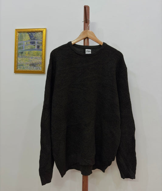 Dark Green 'Zara' Box Knit Sweater