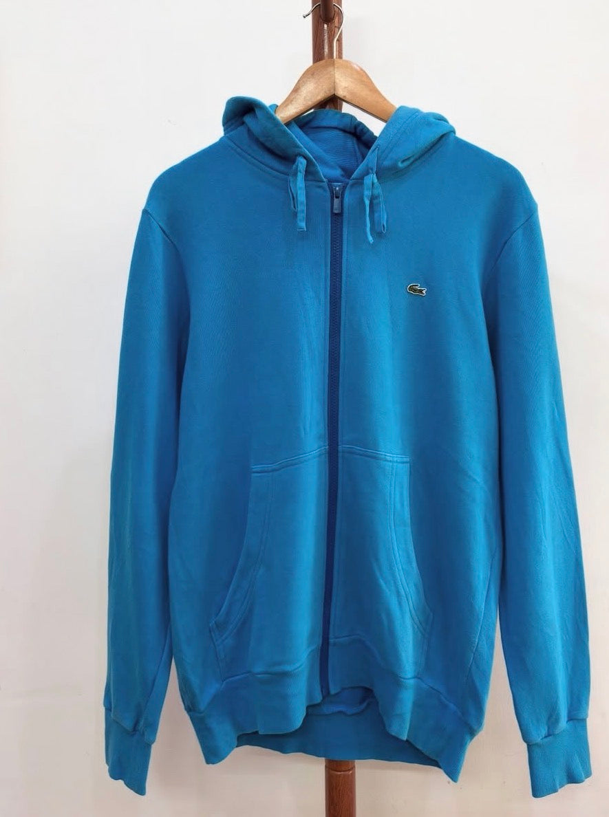 Blue 'Lacoste' Zipper Hoodie