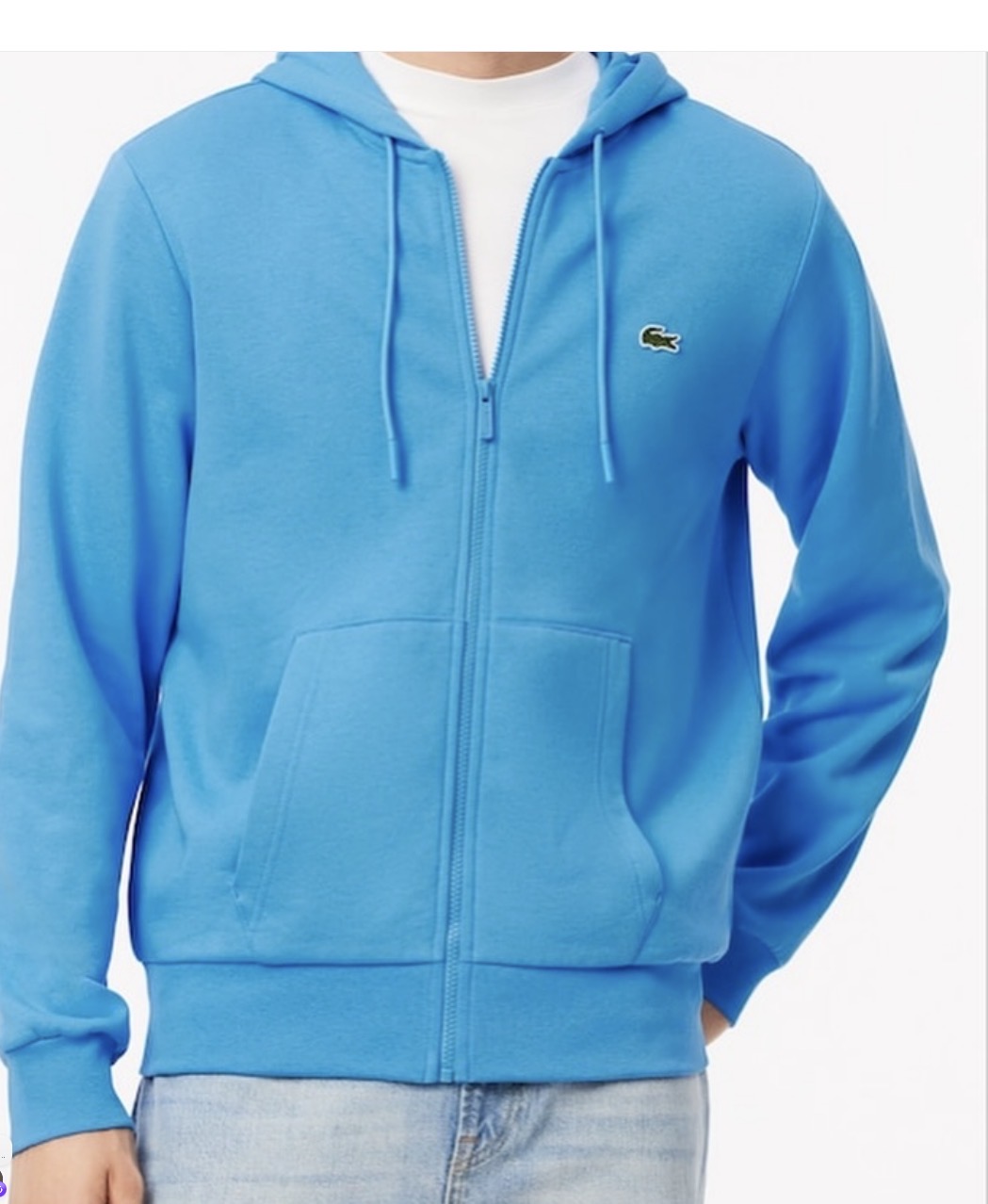 Blue 'Lacoste' Zipper Hoodie