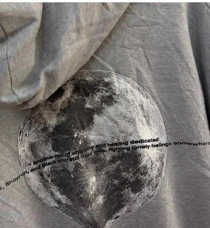 'MOON 🌙' Oversize Grey Hoodie