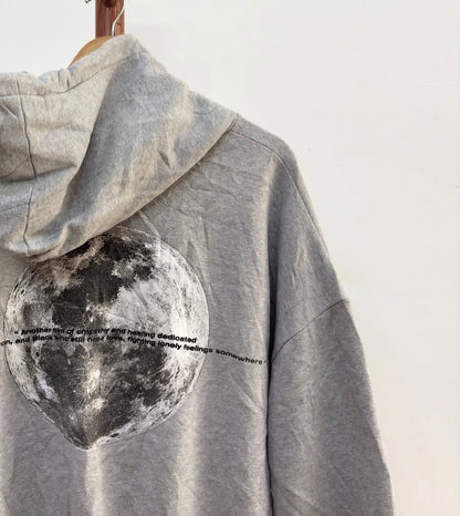 'MOON 🌙' Oversize Grey Hoodie