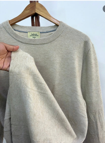 Beige 'Cashmere' Seamless Knitted Sweater