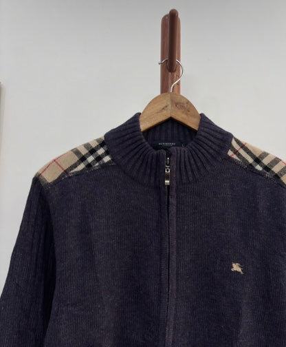 Vintage Burberry Zipper Knitted Sweater