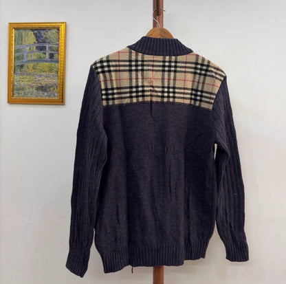 Vintage Burberry Zipper Knitted Sweater