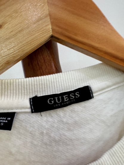 White ‘Guess’ Classic Embroidered Crewneck