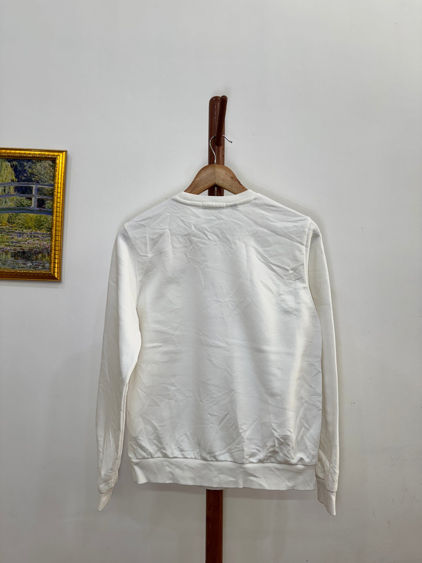 White ‘Guess’ Classic Embroidered Crewneck