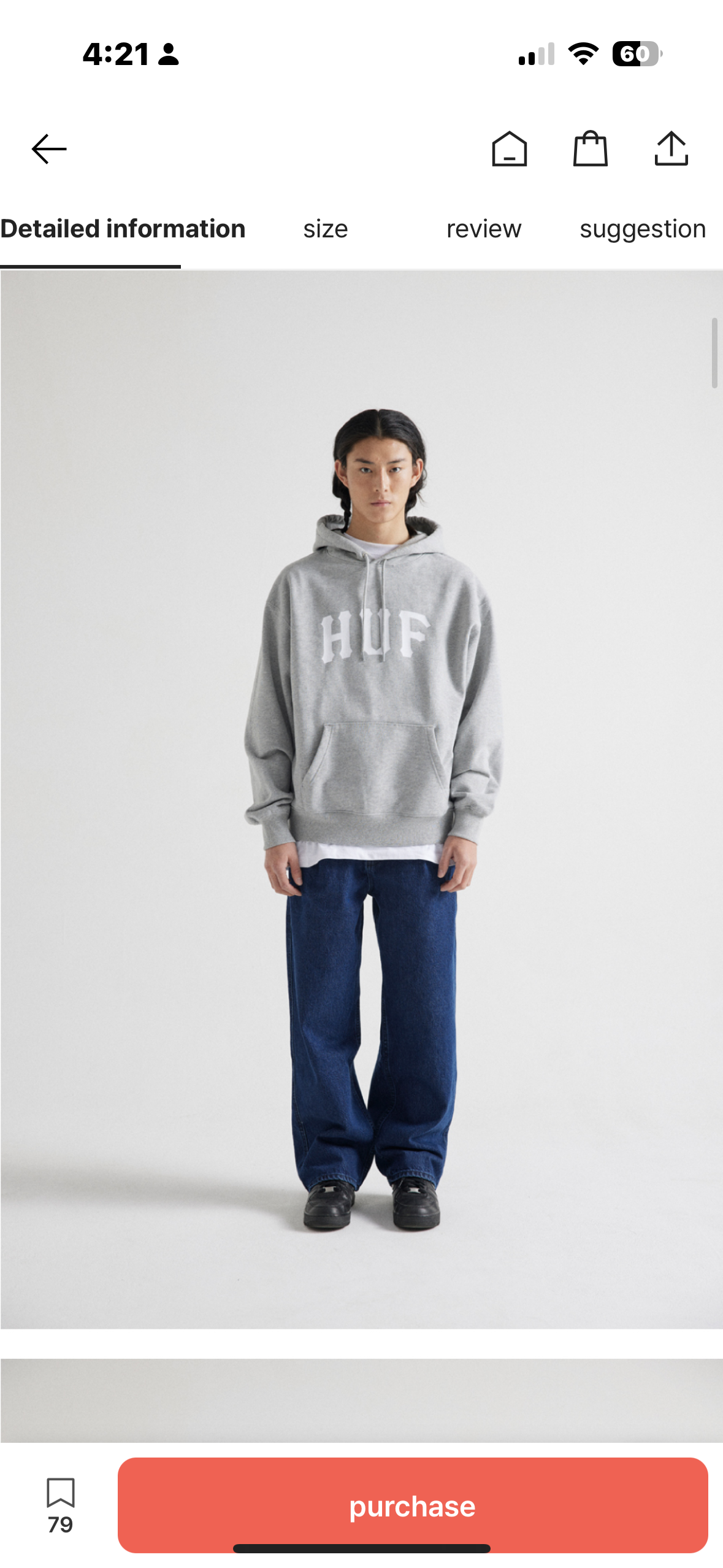 Grey HUF Hoodie 🌫️