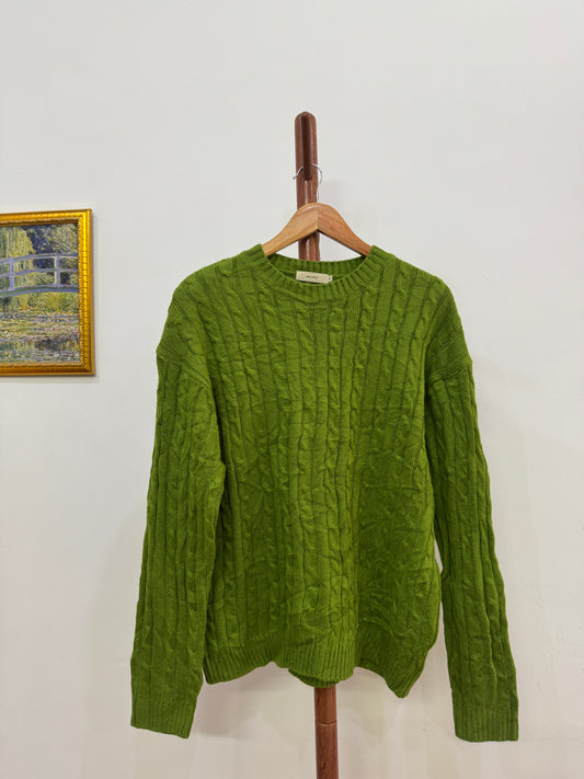 Green Cableknit Sweater