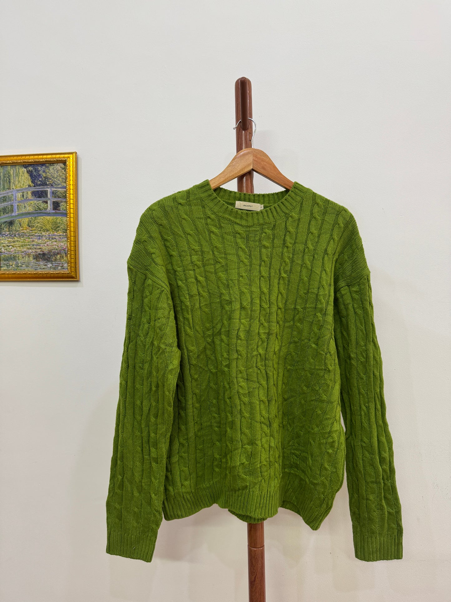 Green Cableknit Sweater