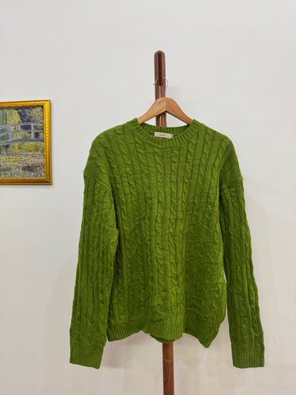 Green Cableknit Sweater