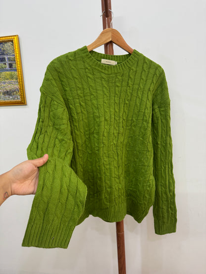 Green Cableknit Sweater