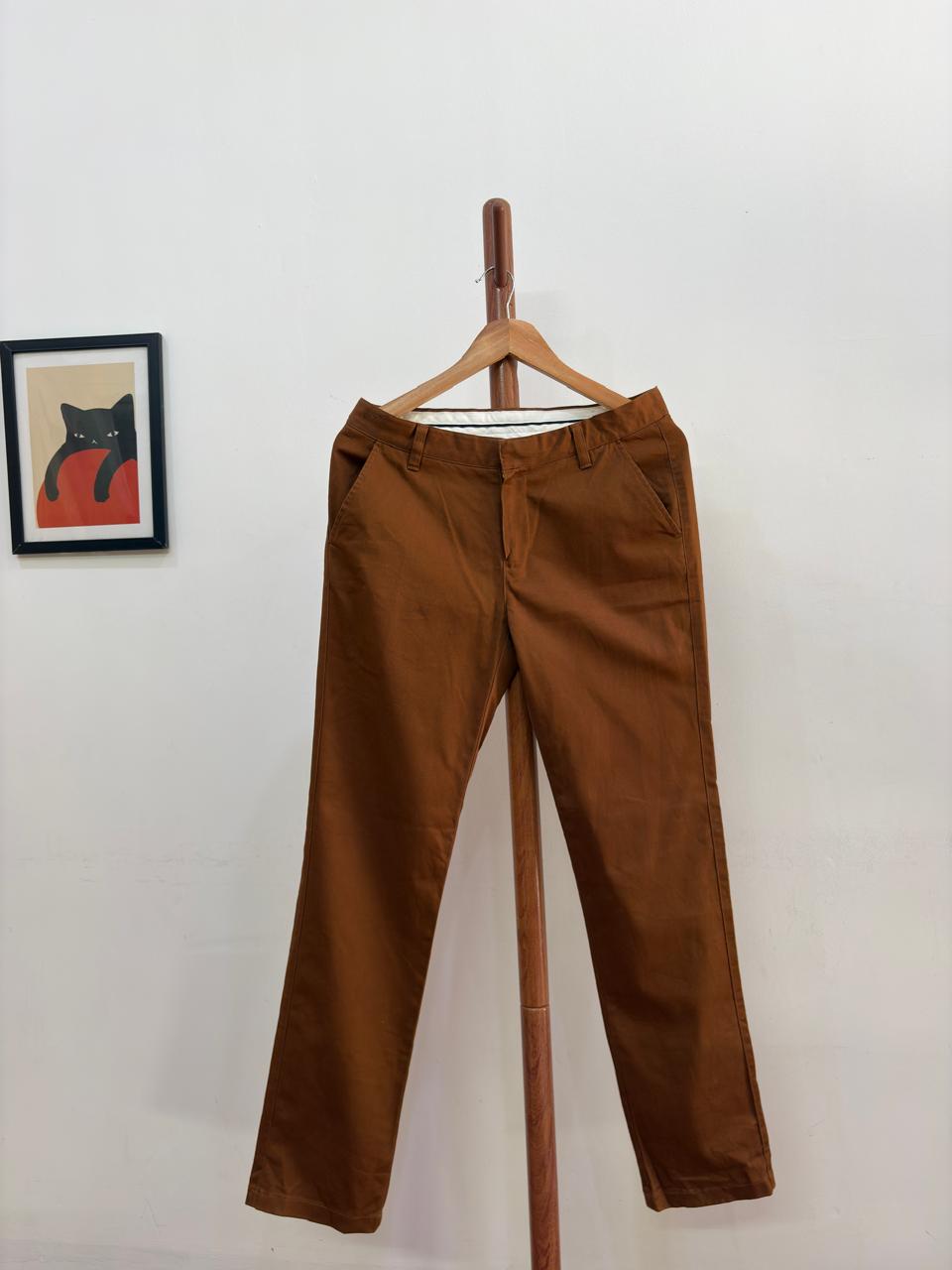 Brown Giordano Cotton Trouser