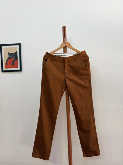 Brown Giordano Cotton Trouser