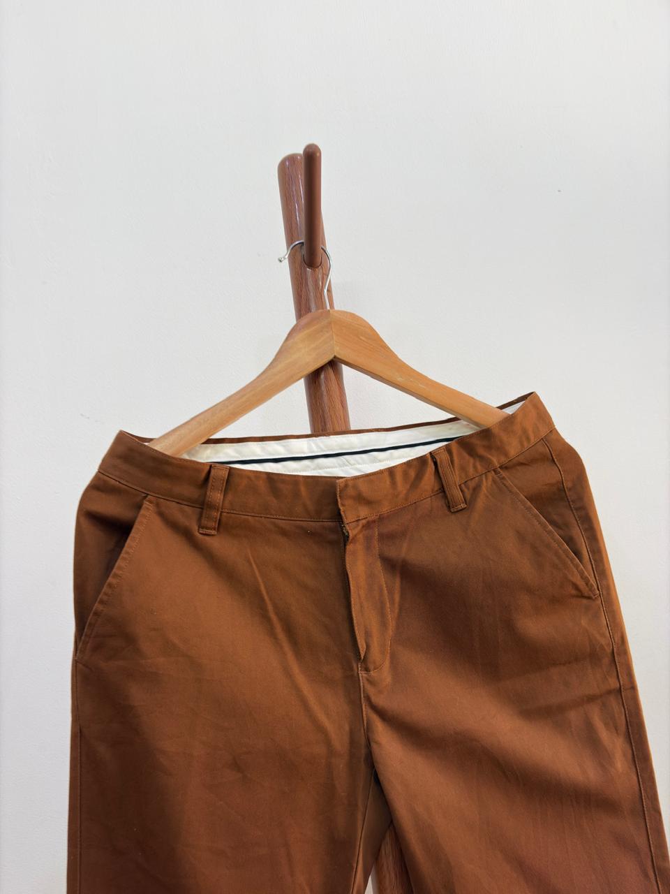 Brown Giordano Cotton Trouser