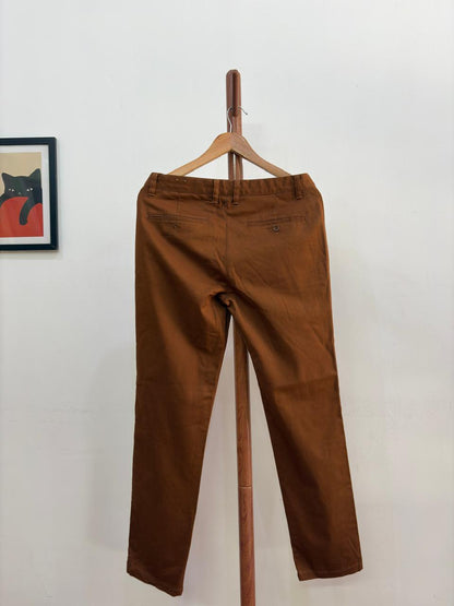 Brown Giordano Cotton Trouser