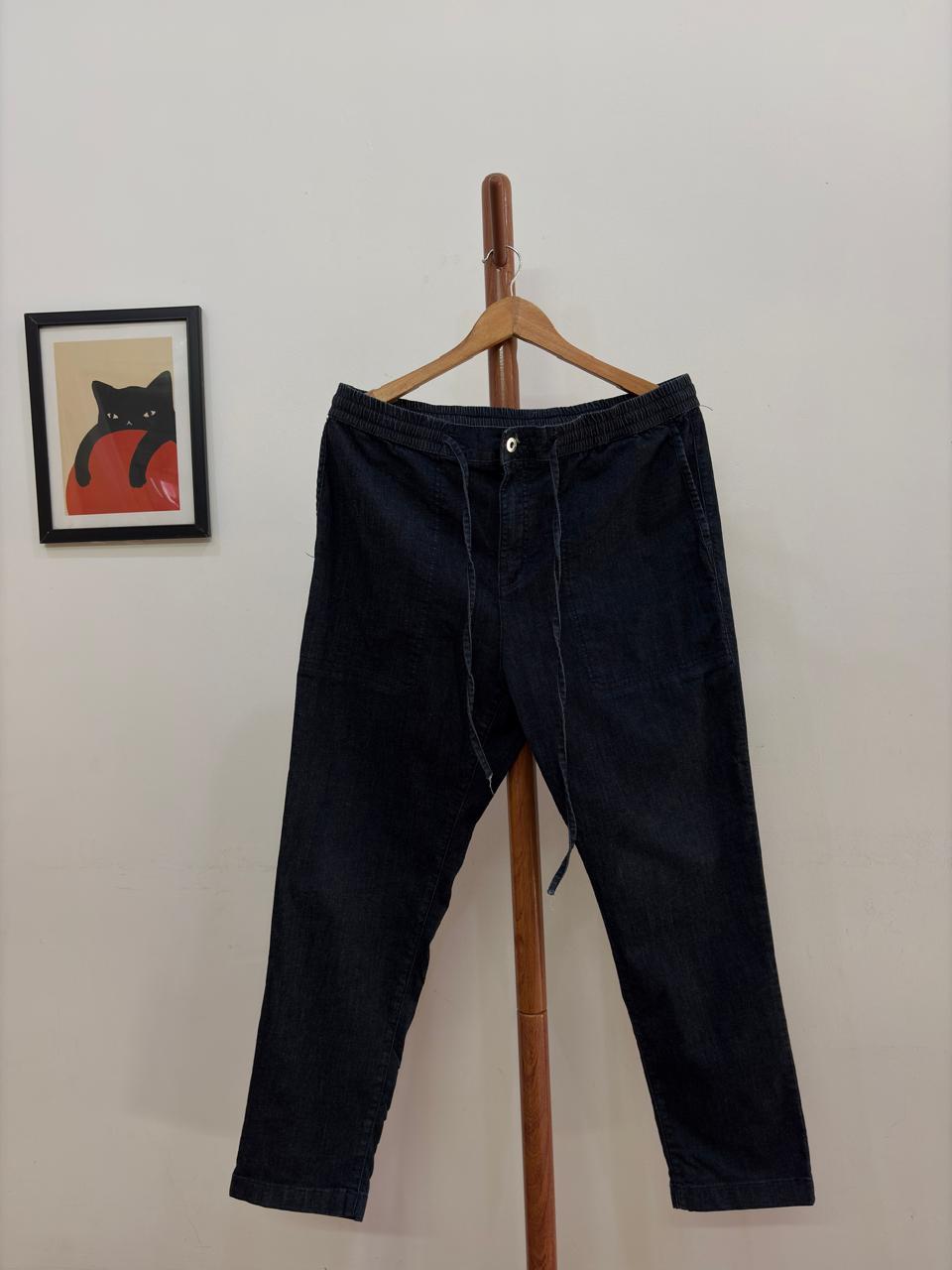 Dark Blue Loose Fit Trouser