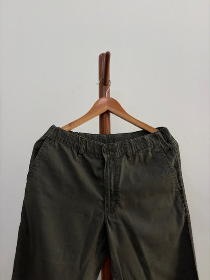 Olive Green Uniqlo Linen Trouser
