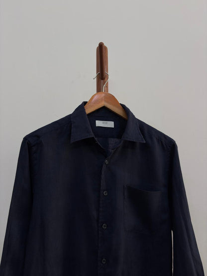 Uniqlo Navy Blue Linen Blend Shirt