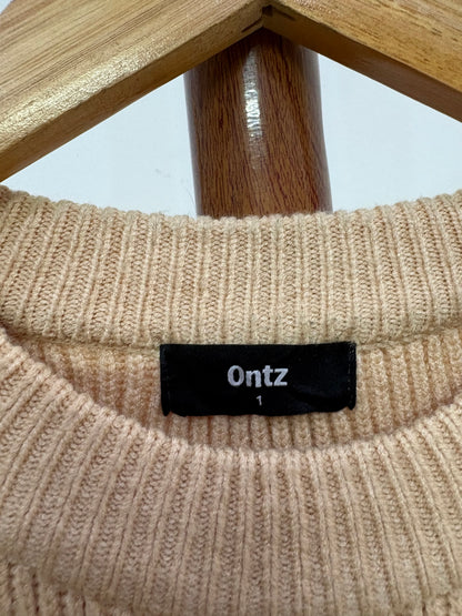 SPAO' Brown Ribbed Knitted Oversize Sweater