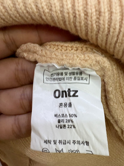 SPAO' Brown Ribbed Knitted Oversize Sweater