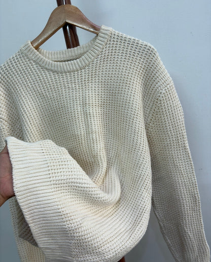Zara' Beige box Knit  Sweatshirt