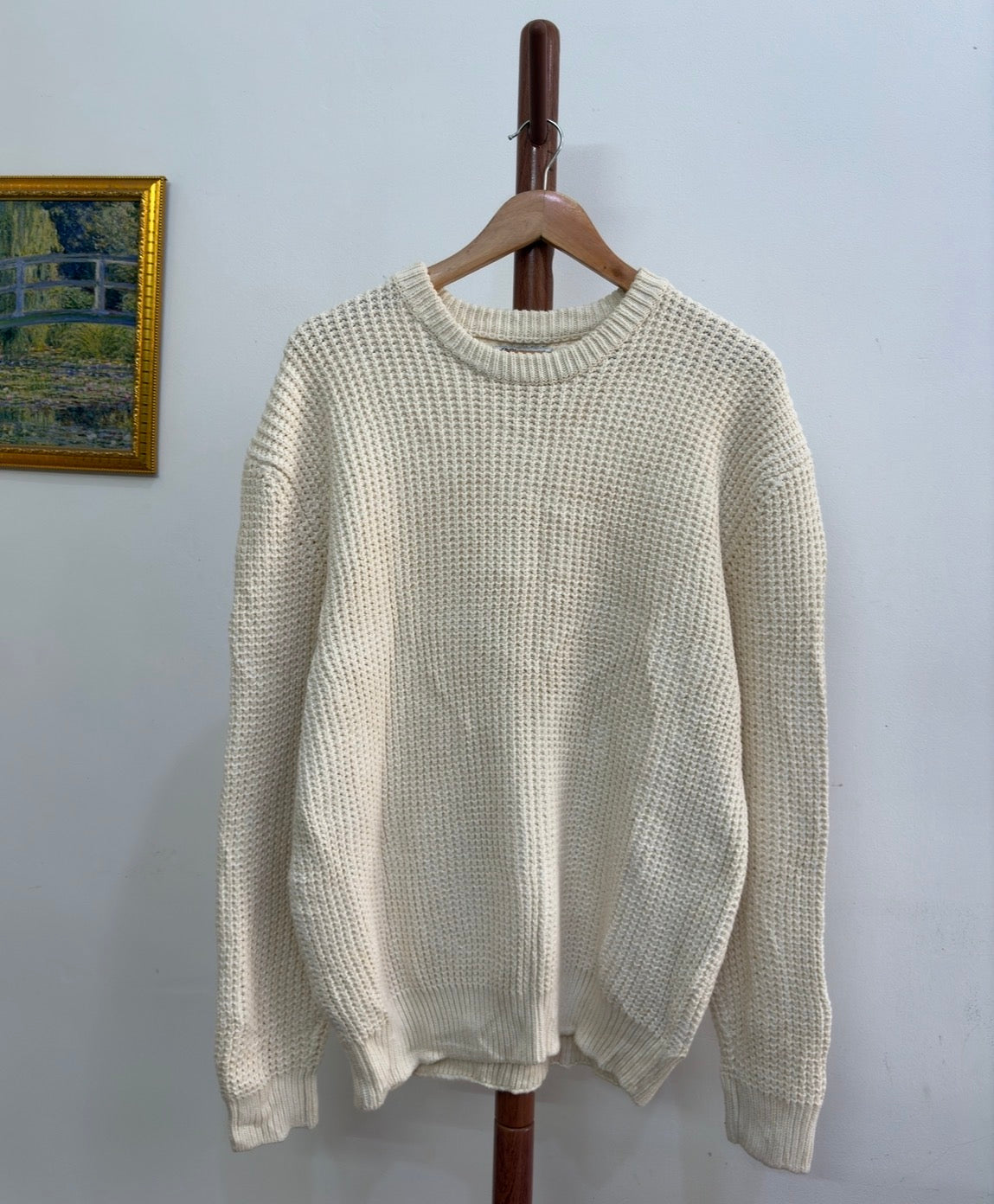 Zara' Beige box Knit  Sweatshirt