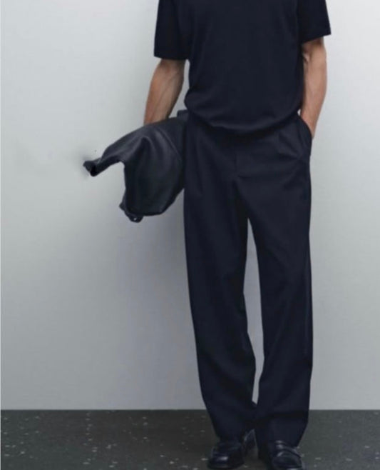 Nay blue Soft Linen Blend Summer Trouser