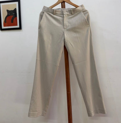 Beige '8seconds' Tailored Fit Korean Trouser