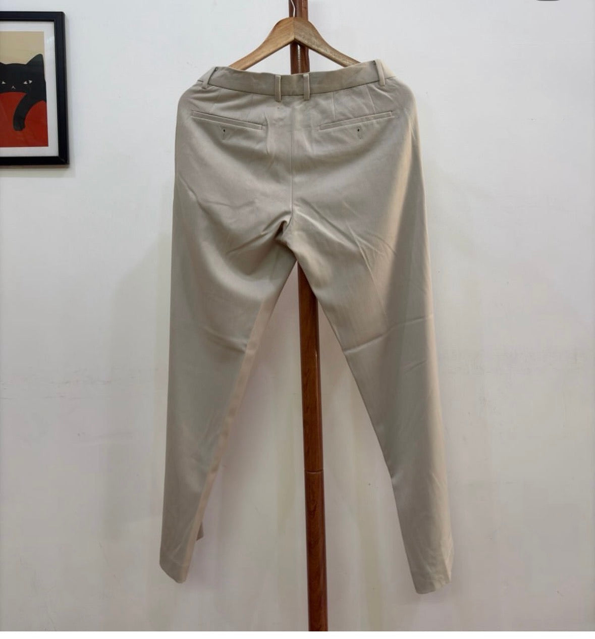 Beige '8seconds' Tailored Fit Korean Trouser