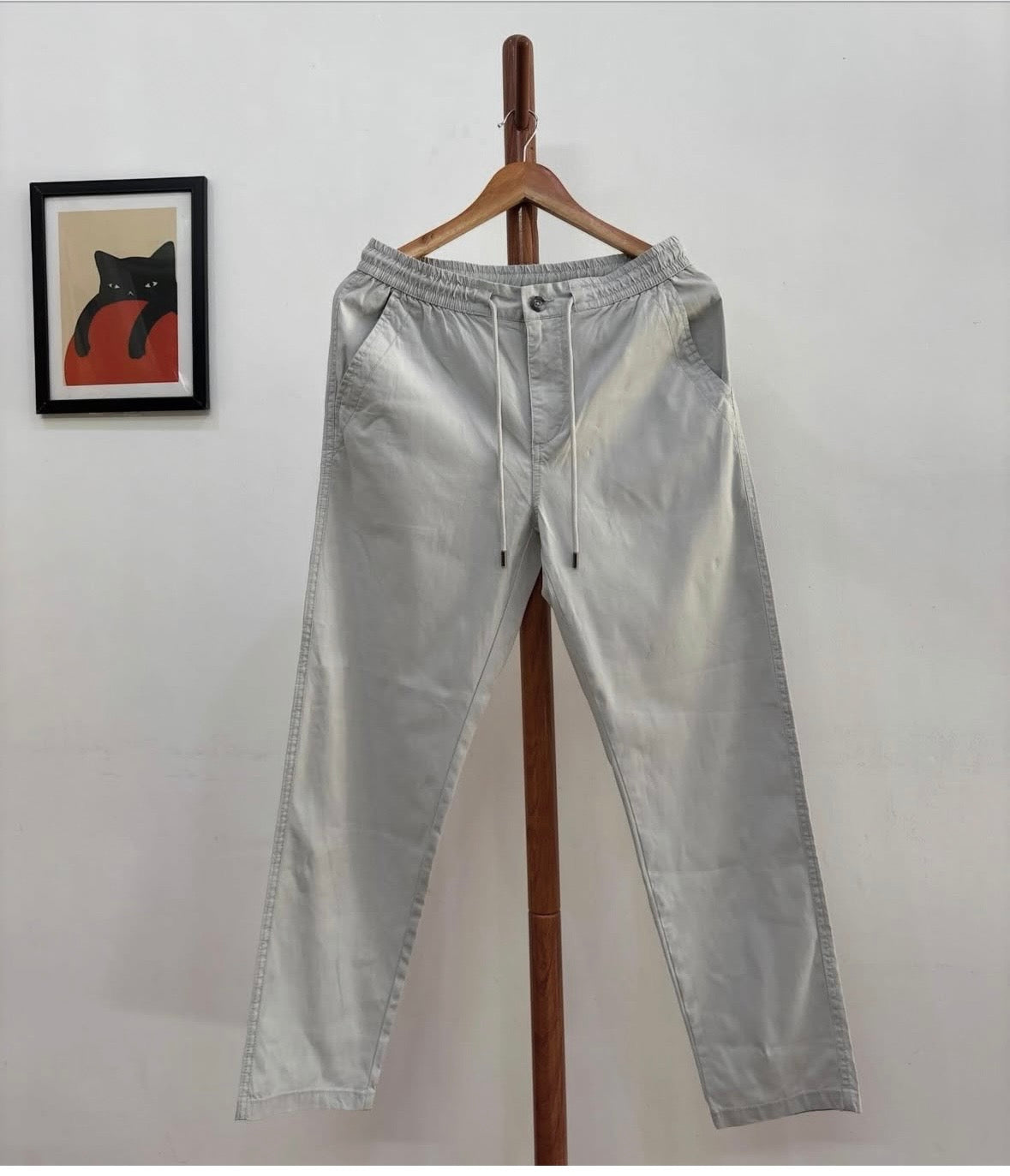 Grey 'Buckaroo' Linen Blend Summer Trouser