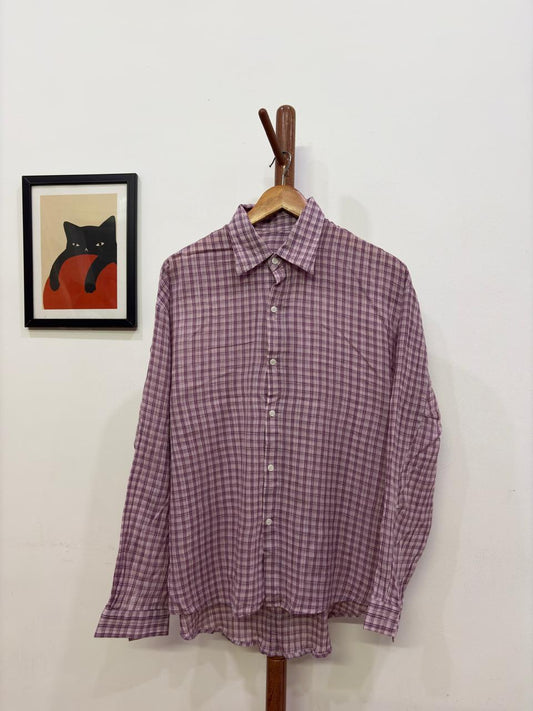 Soft Checkered Oversize Korean Shirt
]