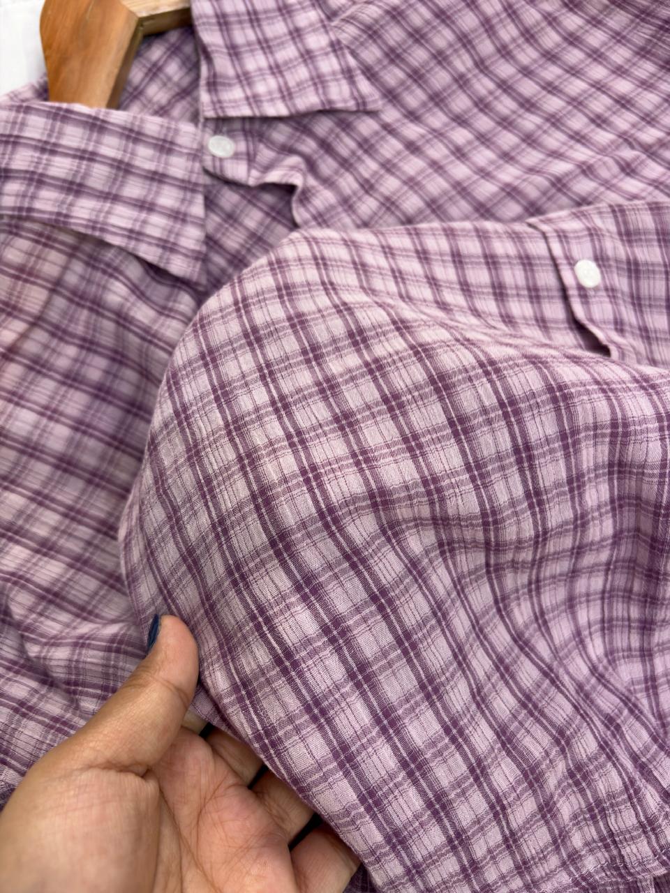 Soft Checkered Oversize Korean Shirt
]