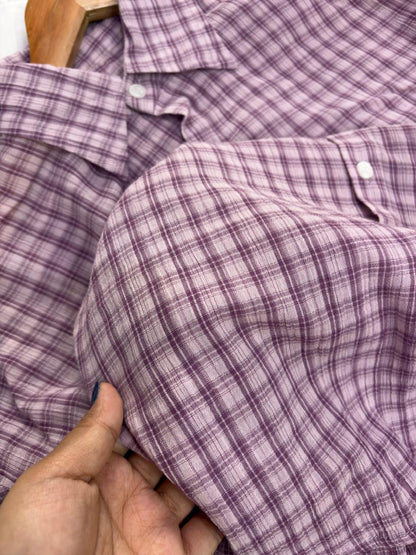 Soft Checkered Oversize Korean Shirt
]