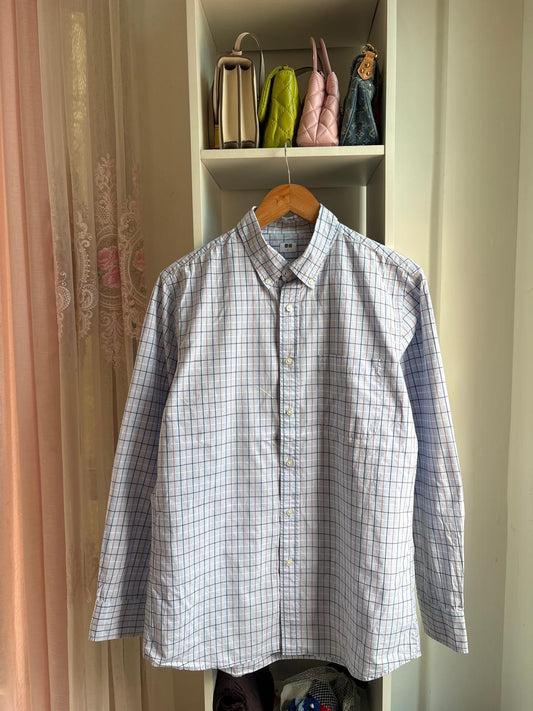 Uniqlo Checkered Blue Shirt