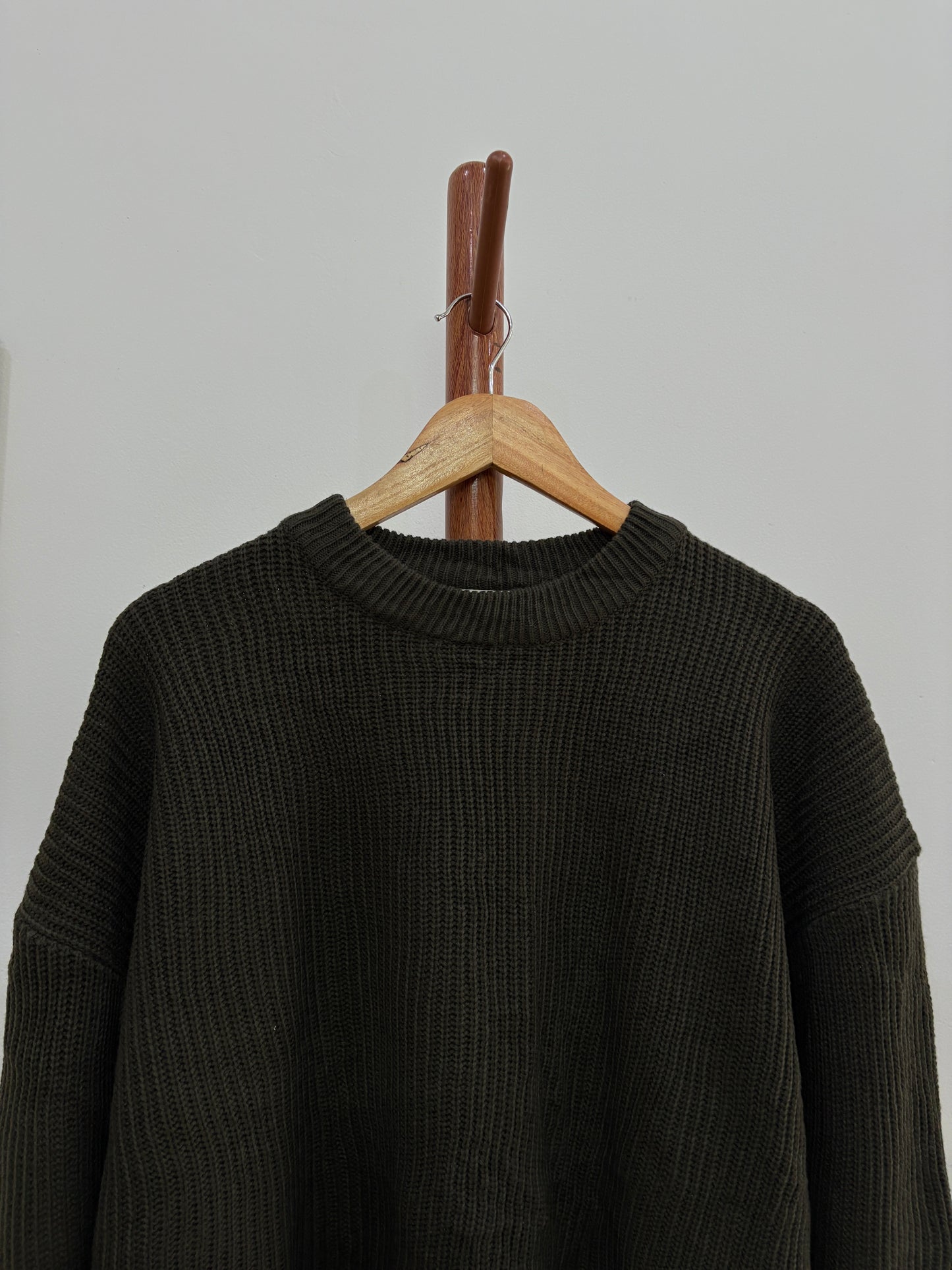 KIRIN' Thick Green Ribbed Knit Sweater