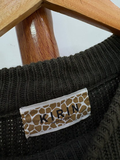 KIRIN' Thick Green Ribbed Knit Sweater