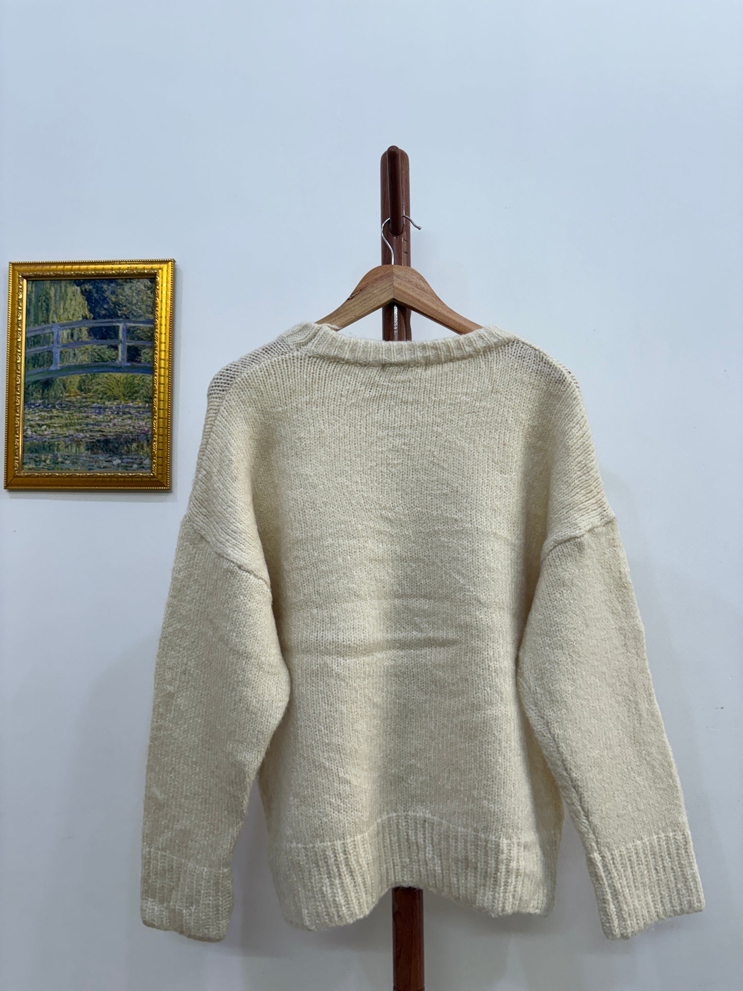 Creme Fuzzy Oversize Sweater