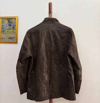 Dark Brown @dakslondon Leather Jacket