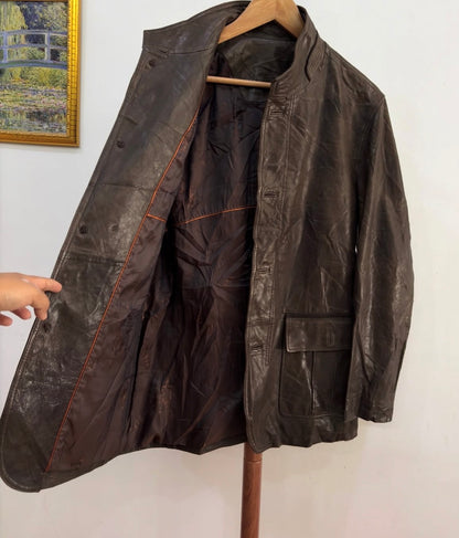 Dark Brown @dakslondon Leather Jacket