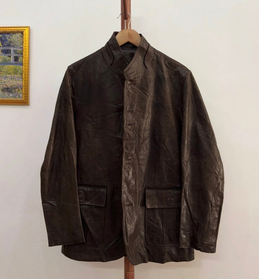 Dark Brown @dakslondon Leather Jacket