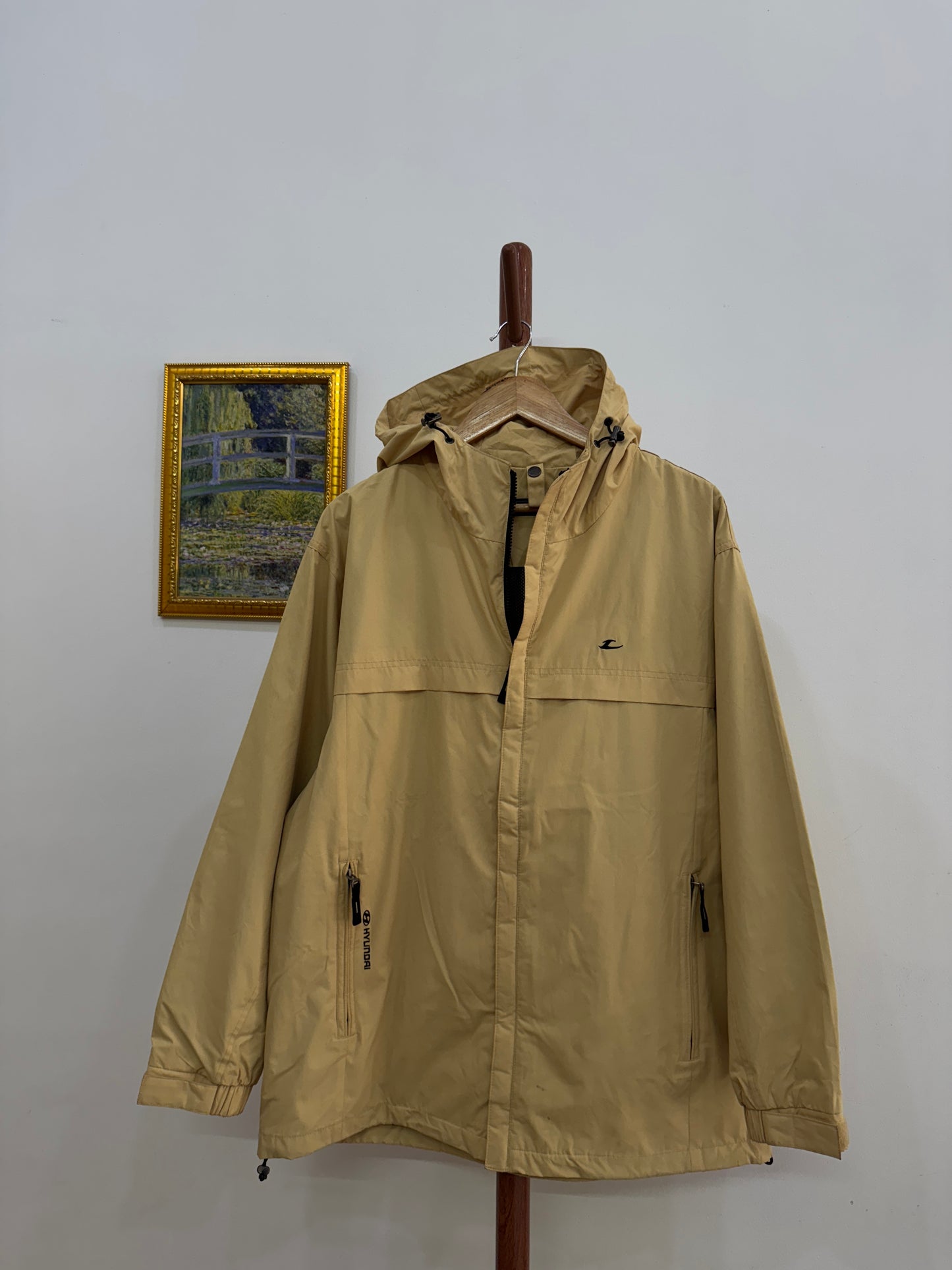 Solid pale yellow outdoor jacket