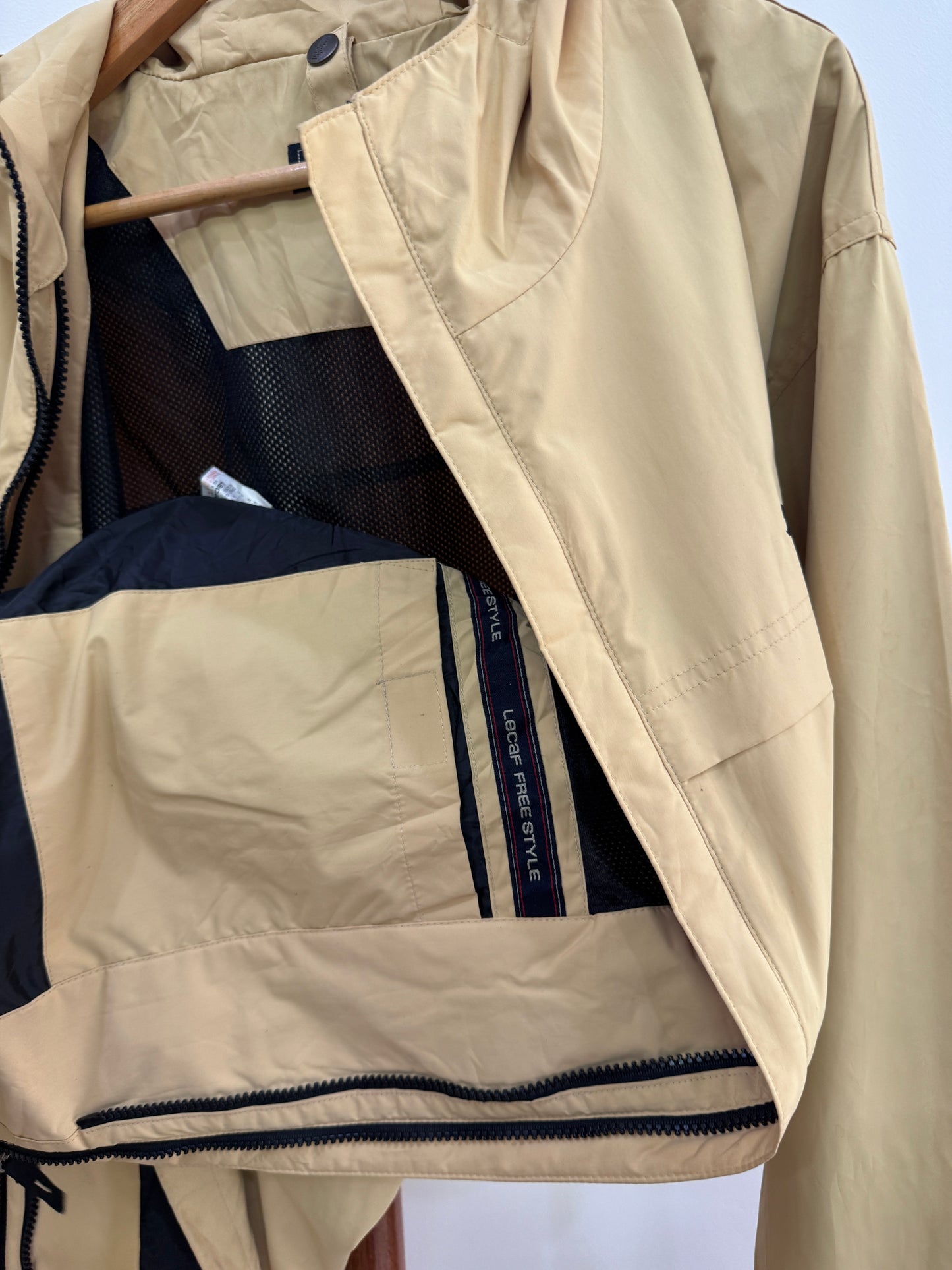 Solid pale yellow outdoor jacket