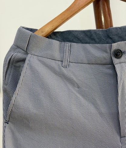 Blue Pinstripe Summer Korean Tailored Trouser
