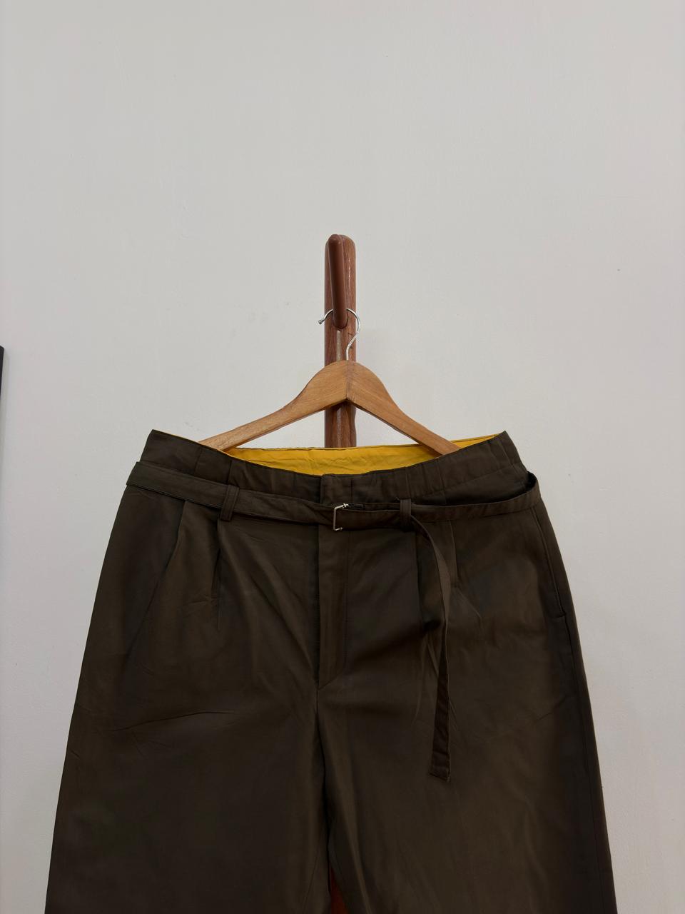 Dark Green 'RED GARMENT' Pleated Trouser with belt