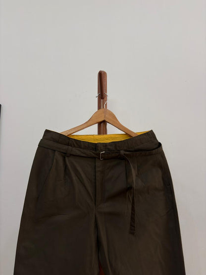 Dark Green 'RED GARMENT' Pleated Trouser with belt
